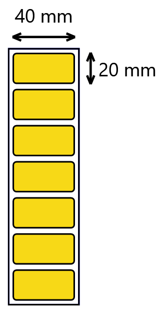 etykiety foliowe 40x20 mm pp żółte
