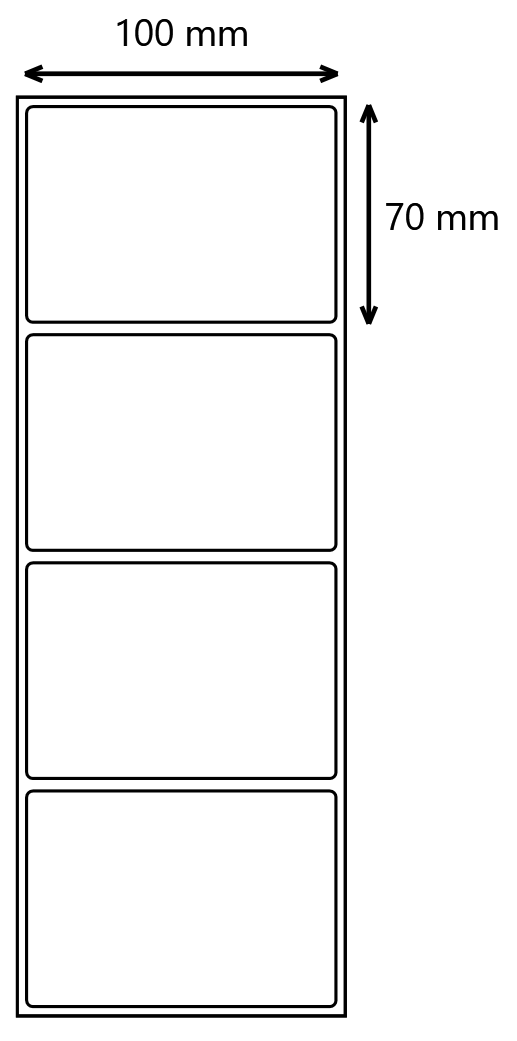 etykieta foliowa 100x70 pp