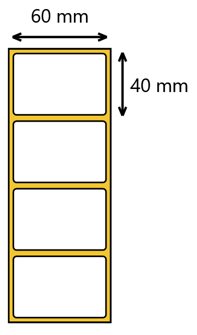 Układ etykiet na rolce