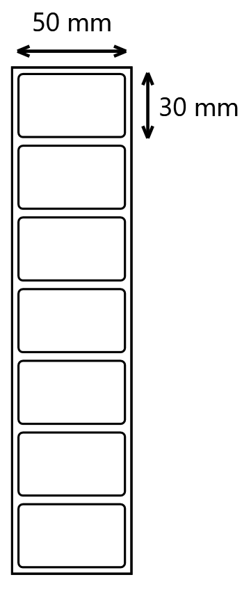 Etykieta foliowa 50x30 pp / 2000 szt / 40