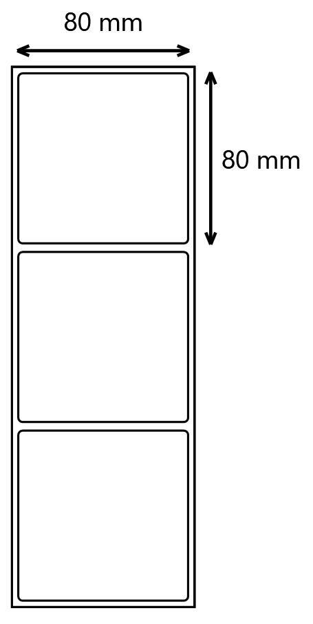 etykiety foliowe 80x80 mm pp