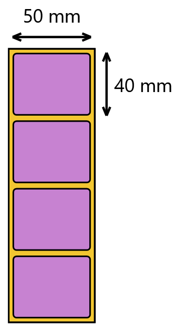 etykieta 50x40 fioletowa