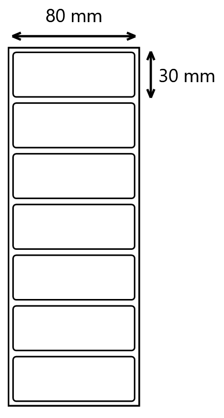 etykiety foliowe 80x30 mm pp odlepny