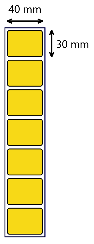 etykiety foliowe 40x30 mm pp żółte