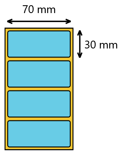 Układ etykiet na rolce