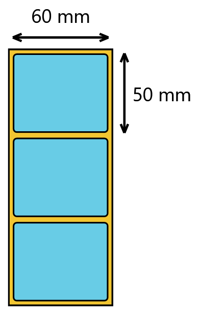 Układ etykiet na rolce