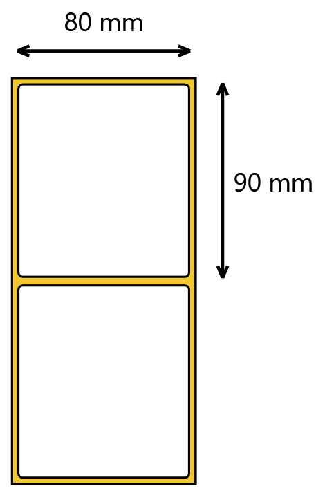 Układ etykiety na rolce