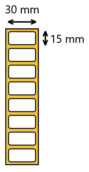 Etykiety termotransferowe 30x15 mm układ na rolce 5000 sztuk
