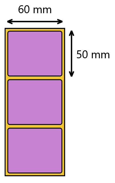 Układ etykiet na rolce