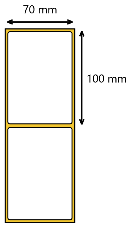 Etykiety samoprzylepne termotransferowe 70x100 mm