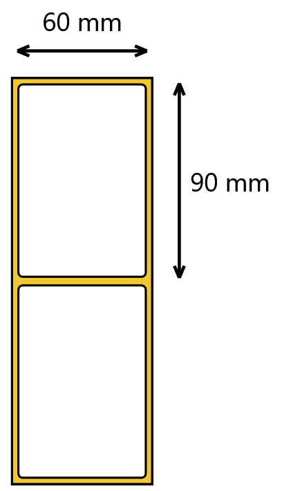 Układ etykiet na rolce