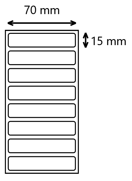 etykieta foliowa 70x15 pp