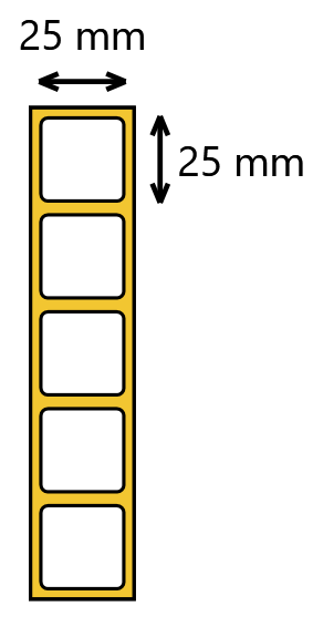 Etykieta termiczna 25x25 mm