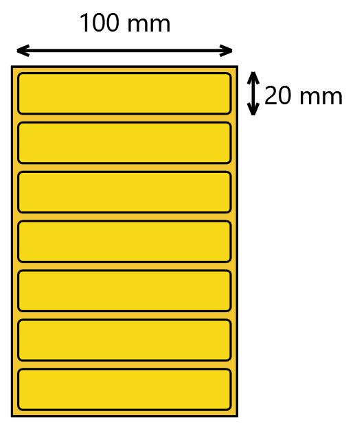 Etykieta termiczna 100x20mm żółta 3000 sztuk