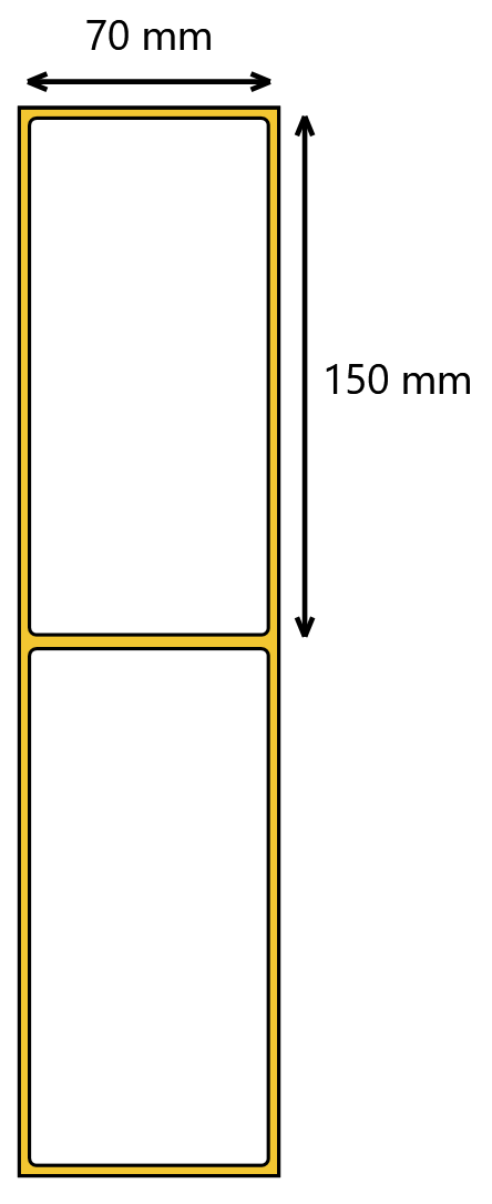 Układ etykiet na rolce