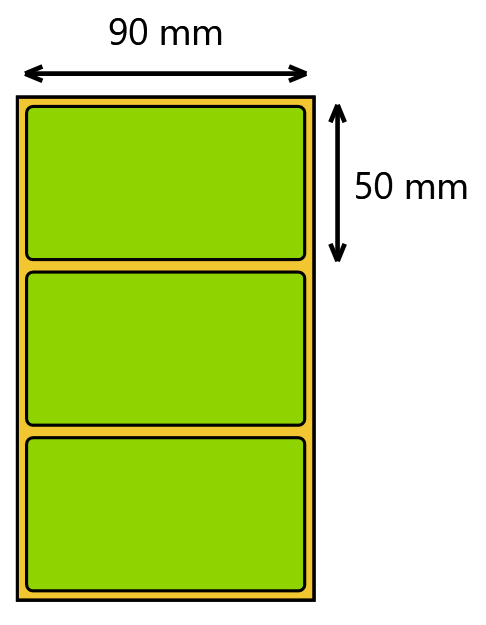 Układ etykiet na rolce