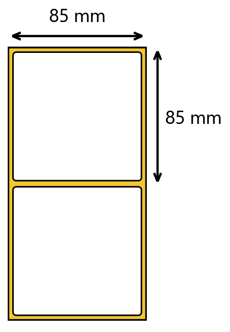 Etykieta SPRAWDŹ ZAWARTOŚĆ 85x85 mm