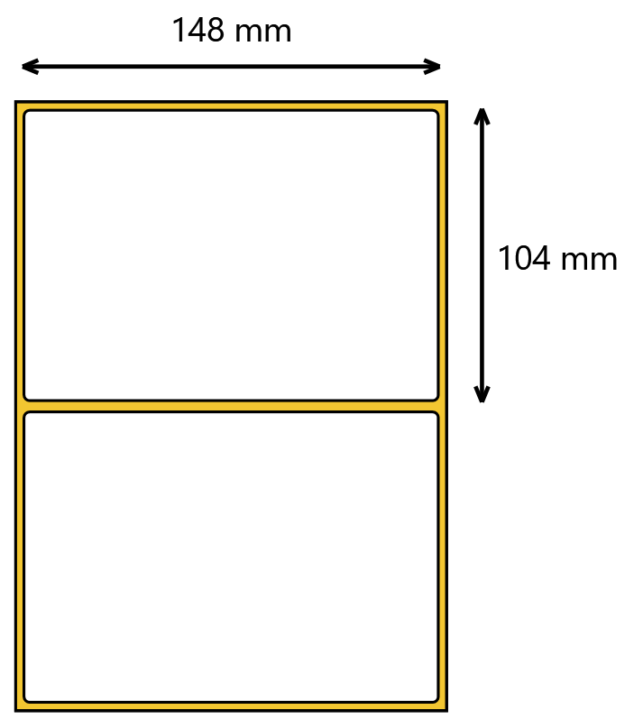 Etykieta foliowa 148x104 mm