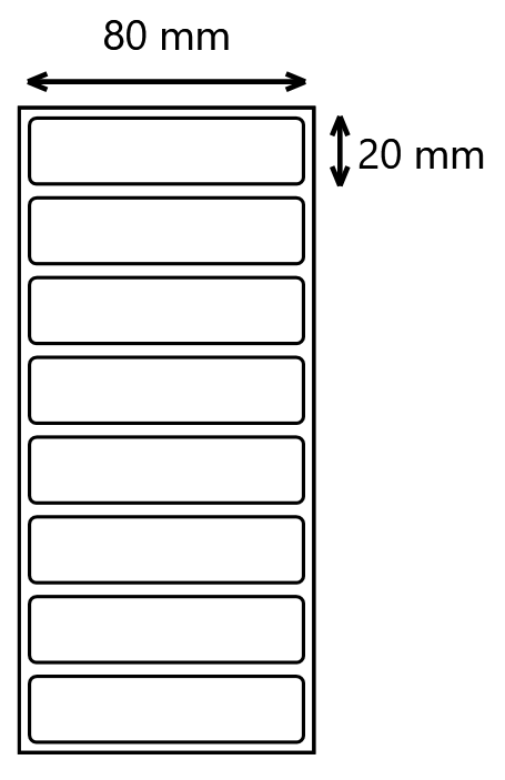 Etykieta foliowa 80x20 pp / 1000 szt / 40