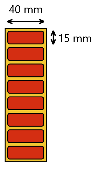 Etykieta czerwona 40x15