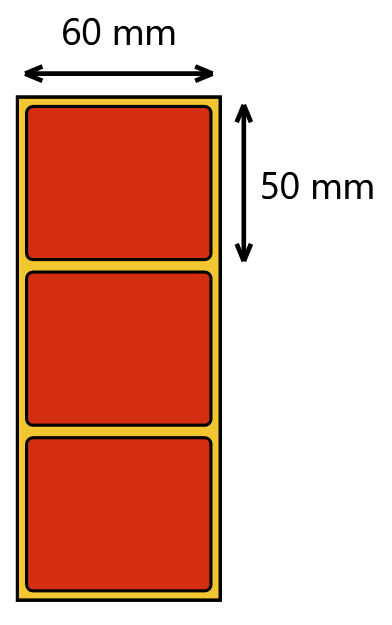 Układ etykiet na rolce