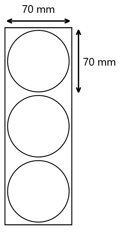 etykieta foliowa fi70 pp biała koło