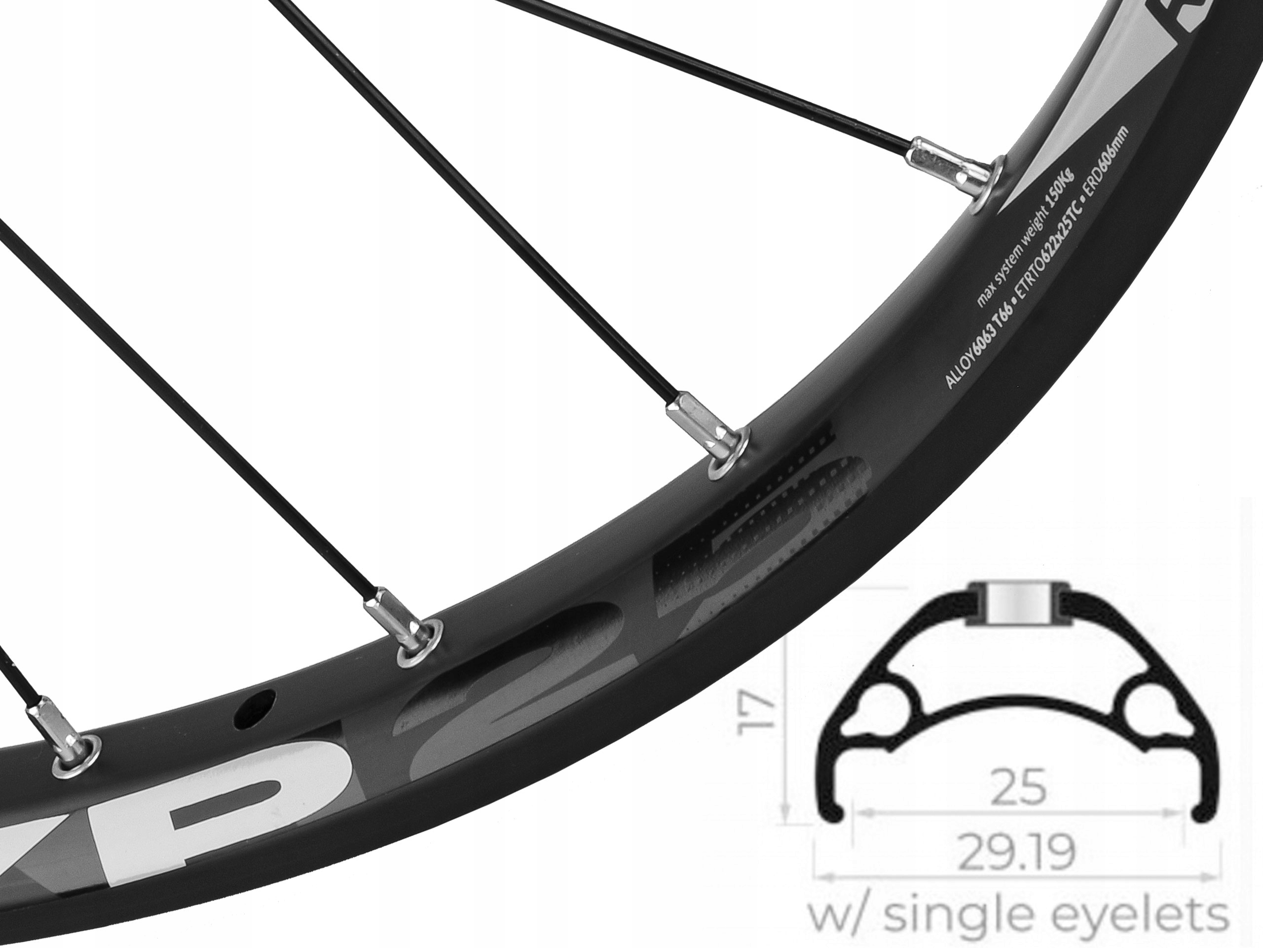 Roata completa bicicleta Rodi Tryp 25 EVO 29'', tubeless, 12x142
