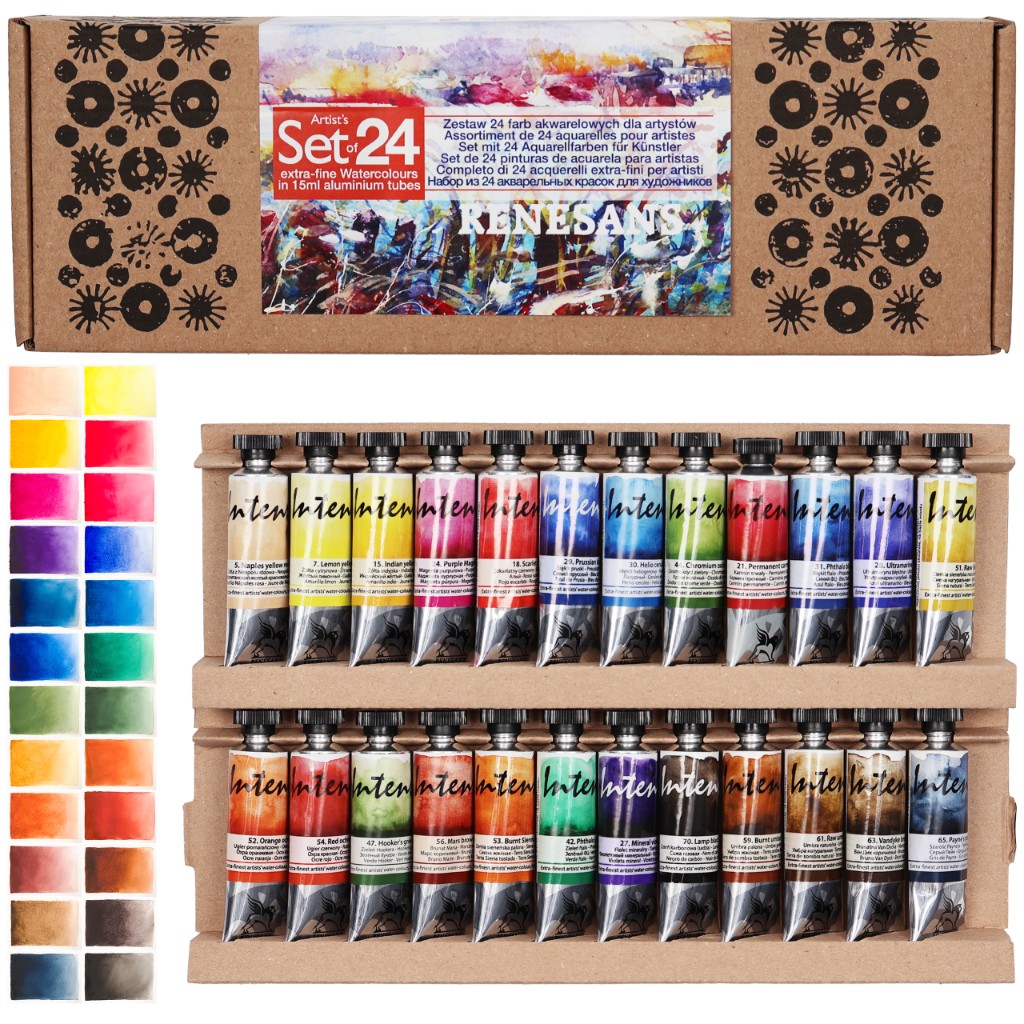 Aquarellfarben in der Verpackung