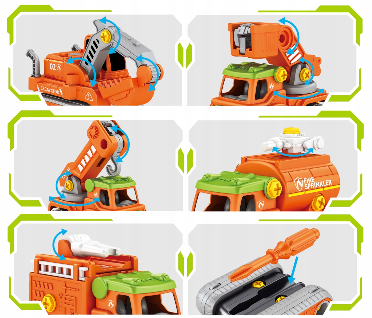 AUTO ROBOT DO SKRĘCANIA 5w1 LED TRANSFORMER XXL ZABAWKA KONSTRYKCYJNA