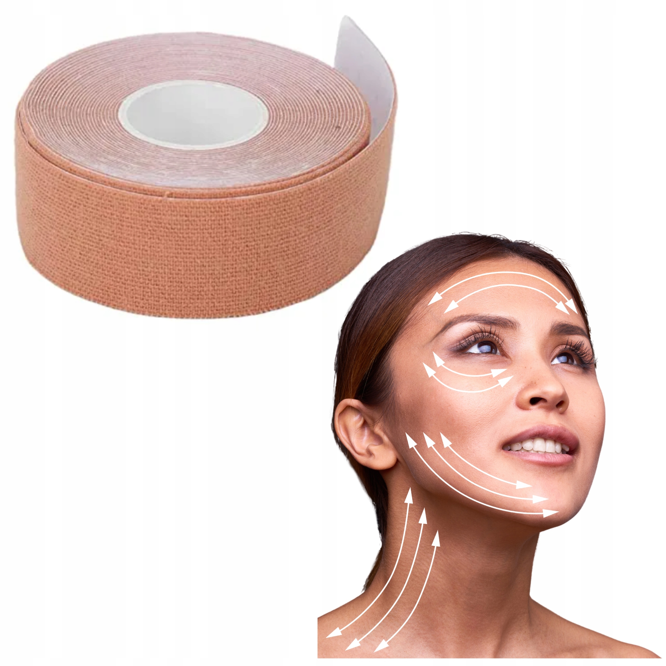 TAŚMA KINEZJOLOGICZNA TAPE TAPING KINESIOTAPING SKÓRY TWARZY 2,5cm 5m