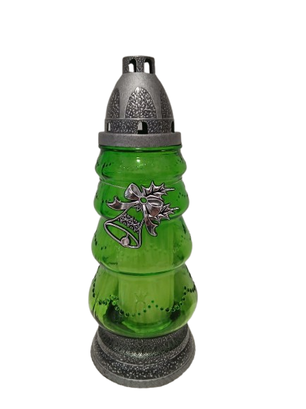 Znicz Bożonarodzeniowy z srebrnym dzwonkiem 28 cm