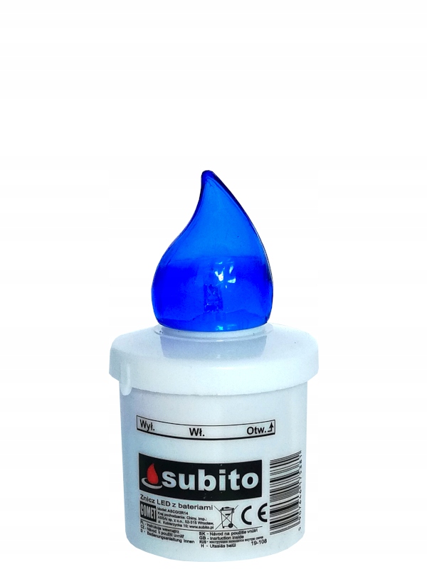 Wkład LED do zniczy kapliczek SUBITO Comet niebieski do 1szt. 10,5 cm wys
