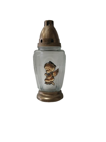 Znicz całoroczny aniołek złoty 24 cm