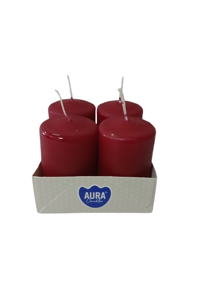 Bispol świece wotywne walce 40/60 4 szt burgund
