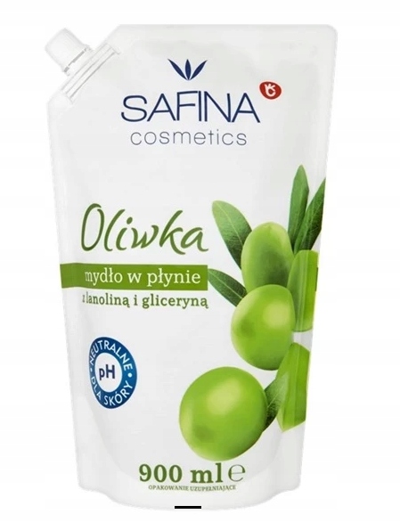 Mydło w płynie Safina Oliwka 900 ml z lanoliną i gliceryną zapas