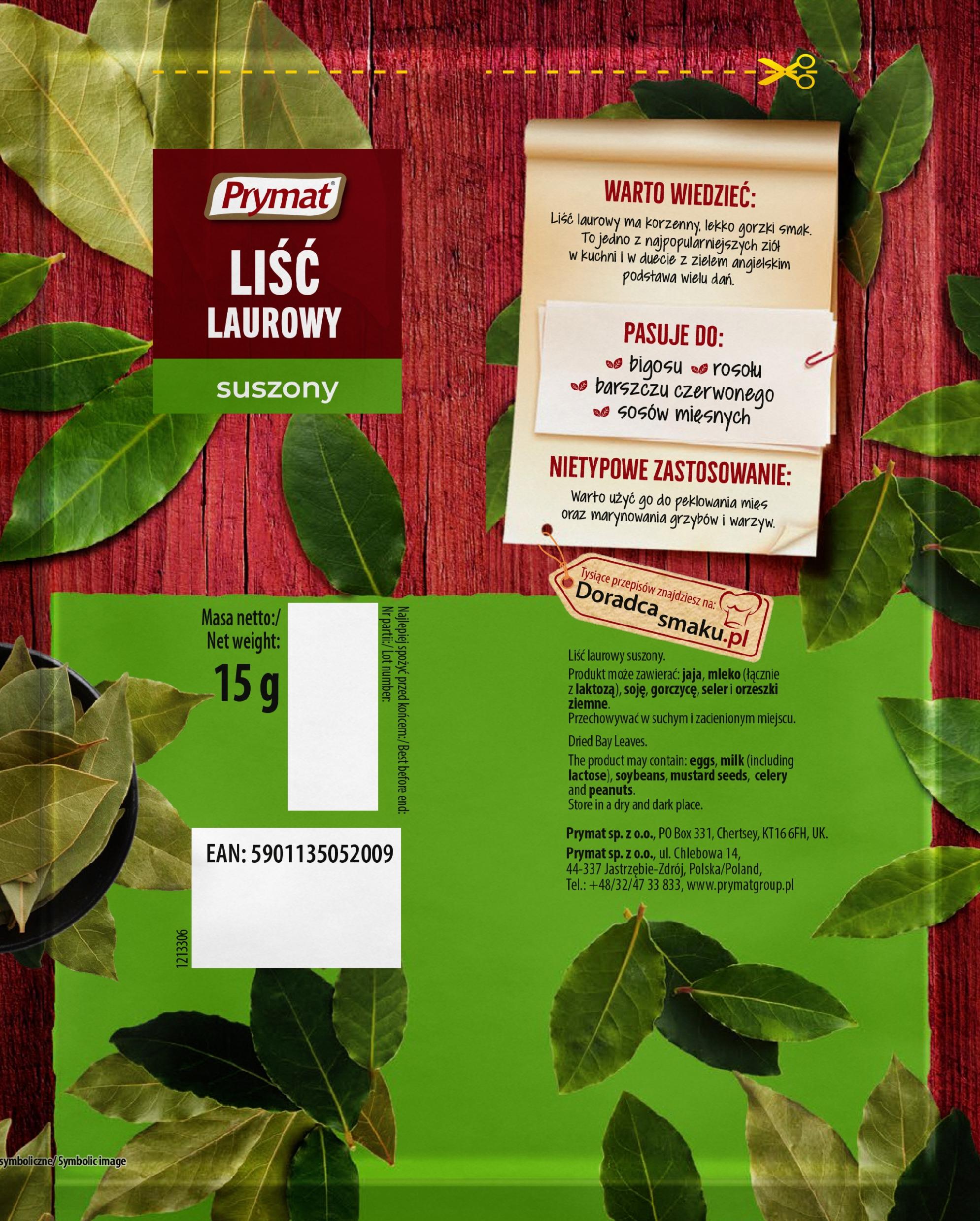 Prymat Liść laurowy suszony 15 g
