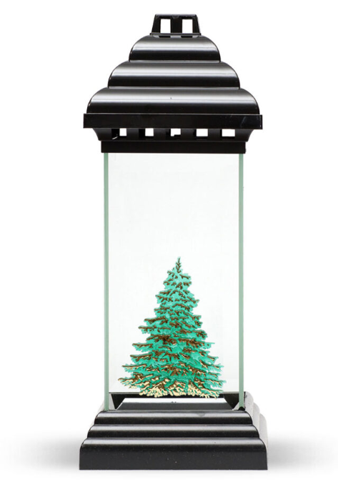 Znicz kapliczka bożonarodzeniowa z choinką pozłacana 34 cm