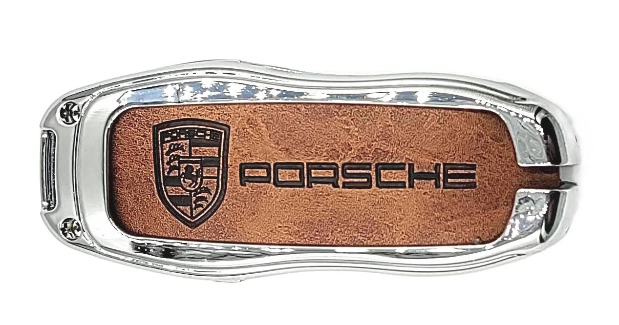 3w1 PORSCHE ETUI na kluczyk pilot + BRELOK skórzany CAYENNE MACAN PANAMERA