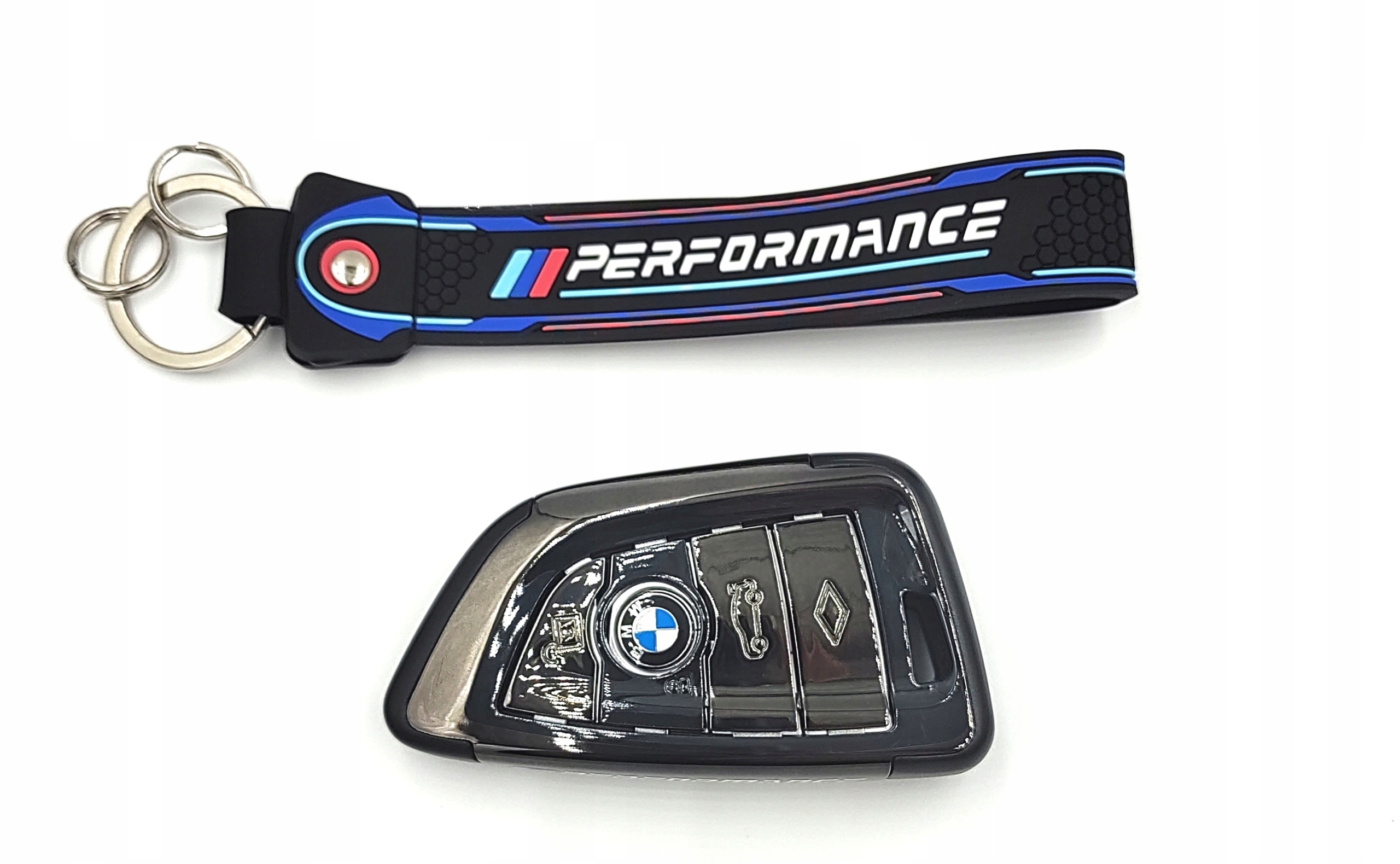 BMW etui M-POWER MOCNE etui na pilot + BRELOK do klucza BMW M-PERFORMANCE