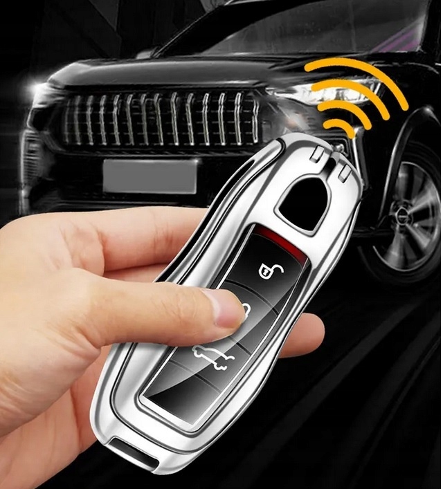 3w1 PORSCHE ETUI na kluczyk pilot + BRELOK skórzany CAYENNE MACAN PANAMERA