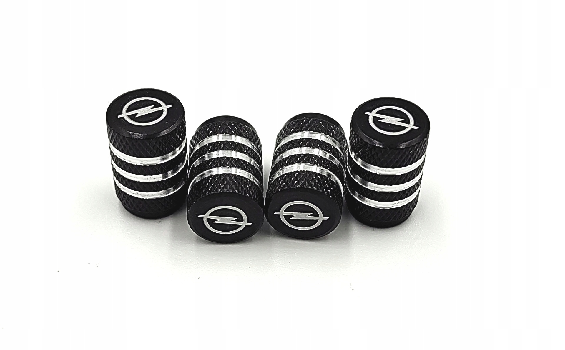 OPEL nakrętki na wentyle ALUMINIOWE kapturki OPEL wentylki 4szt. CZARNE