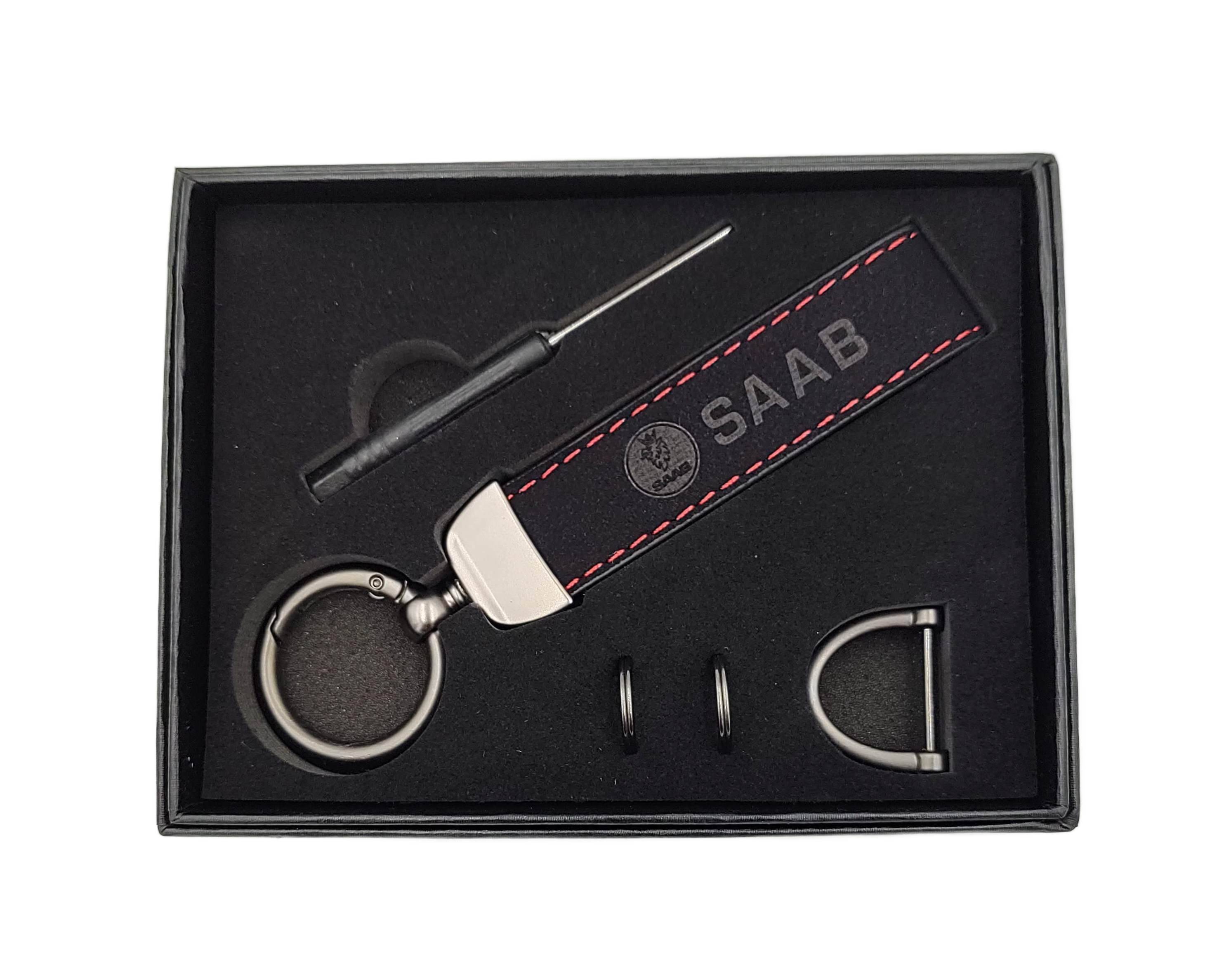 SAAB BRELOK samochodowy SAAB BRELOCZEK do kluczy + pudełko na prezent
