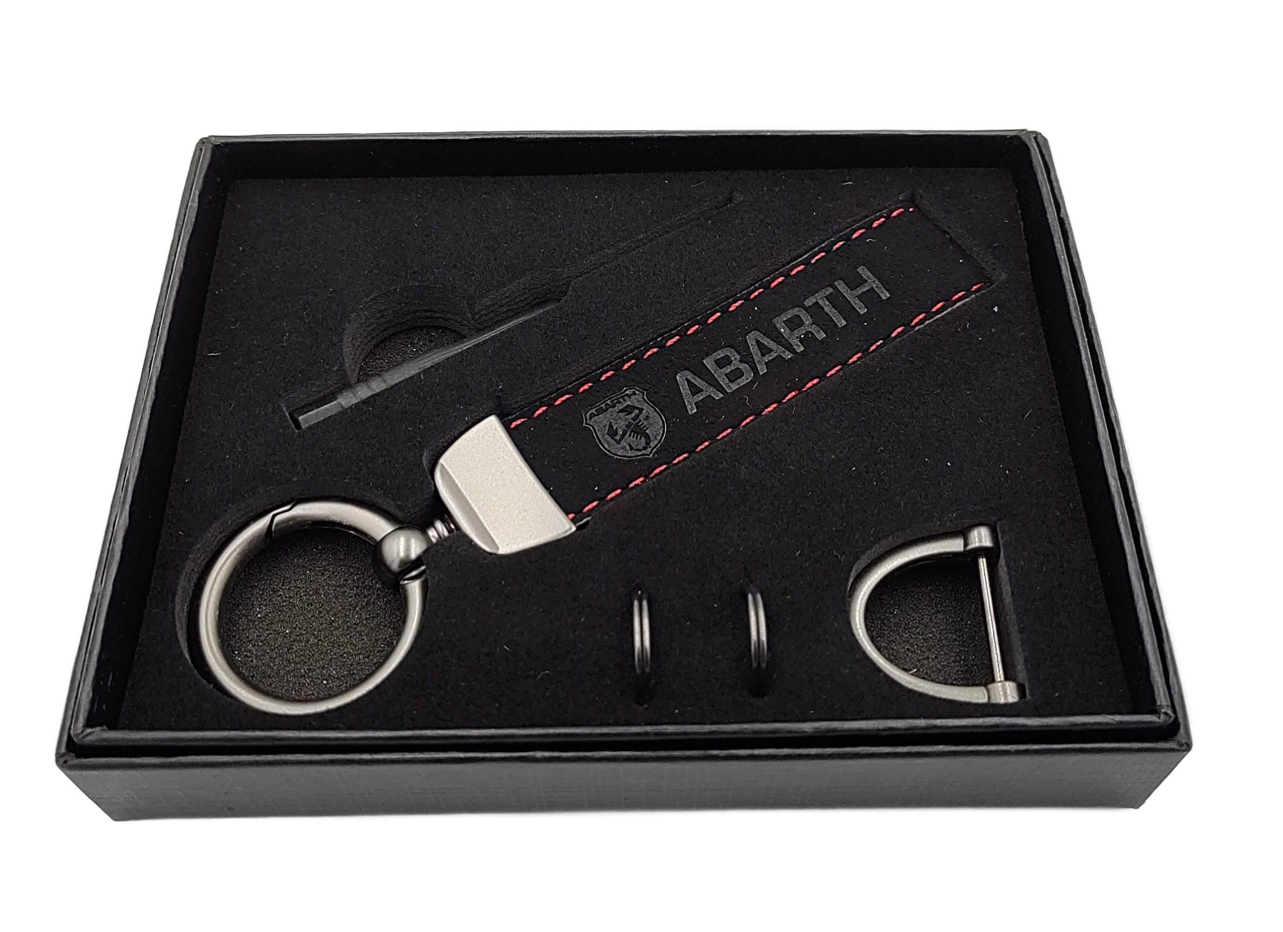 ABARTH BRELOK samochodowy ABARTH BRELOCZEK do kluczy + pudełko na prezent