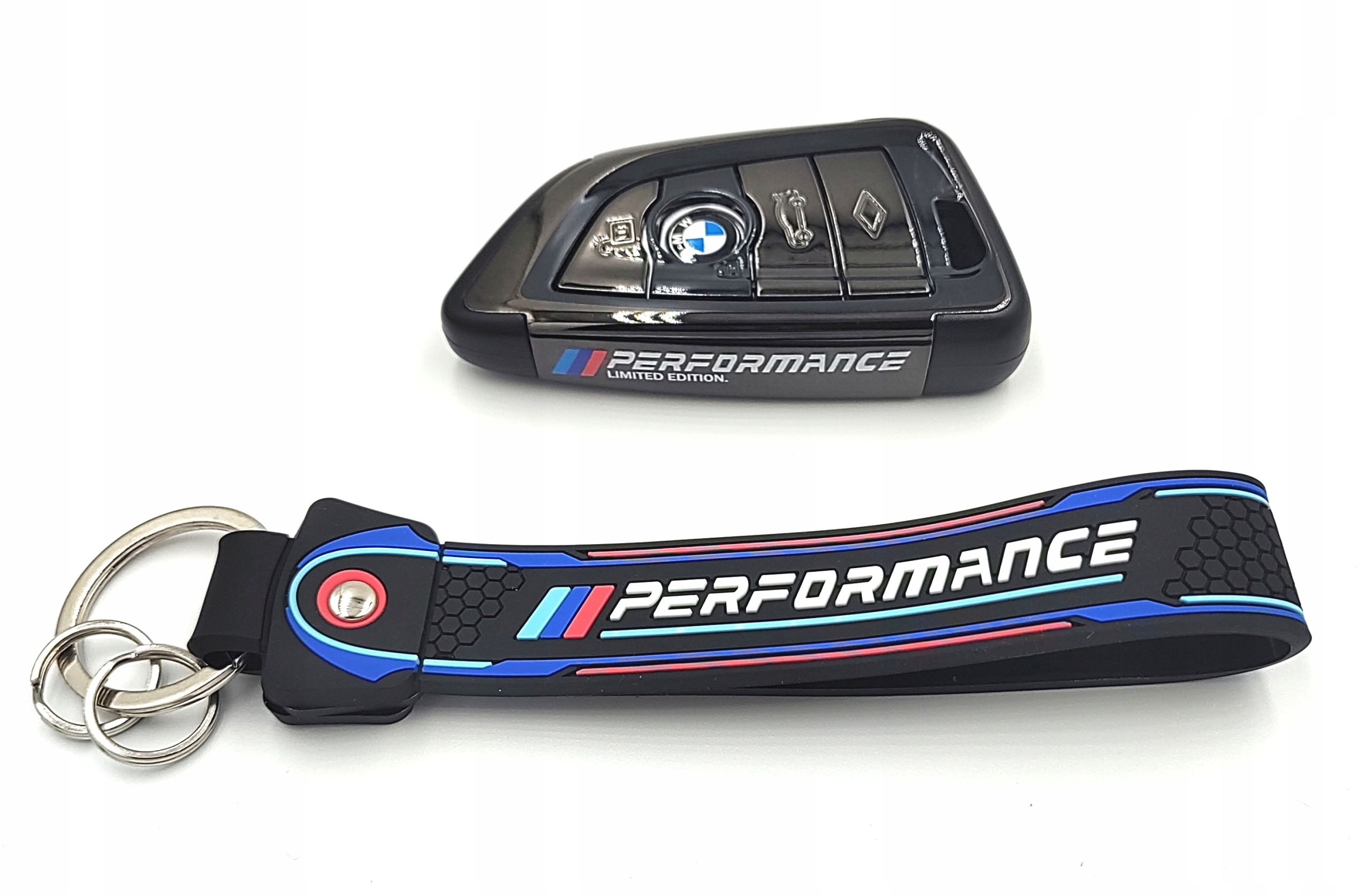 BMW etui M-POWER MOCNE etui na pilot + BRELOK do klucza BMW M-PERFORMANCE