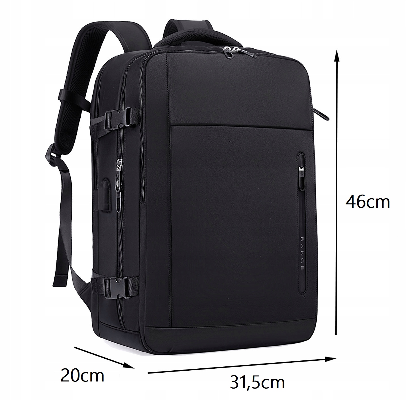 Plecak BANGE – organizacja kieszeni