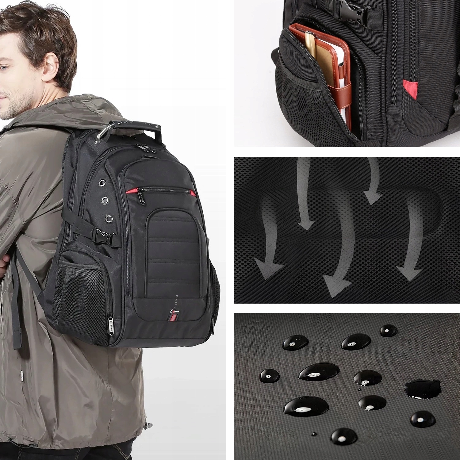 Plecak BANGE I090 – plecy i pas do walizki