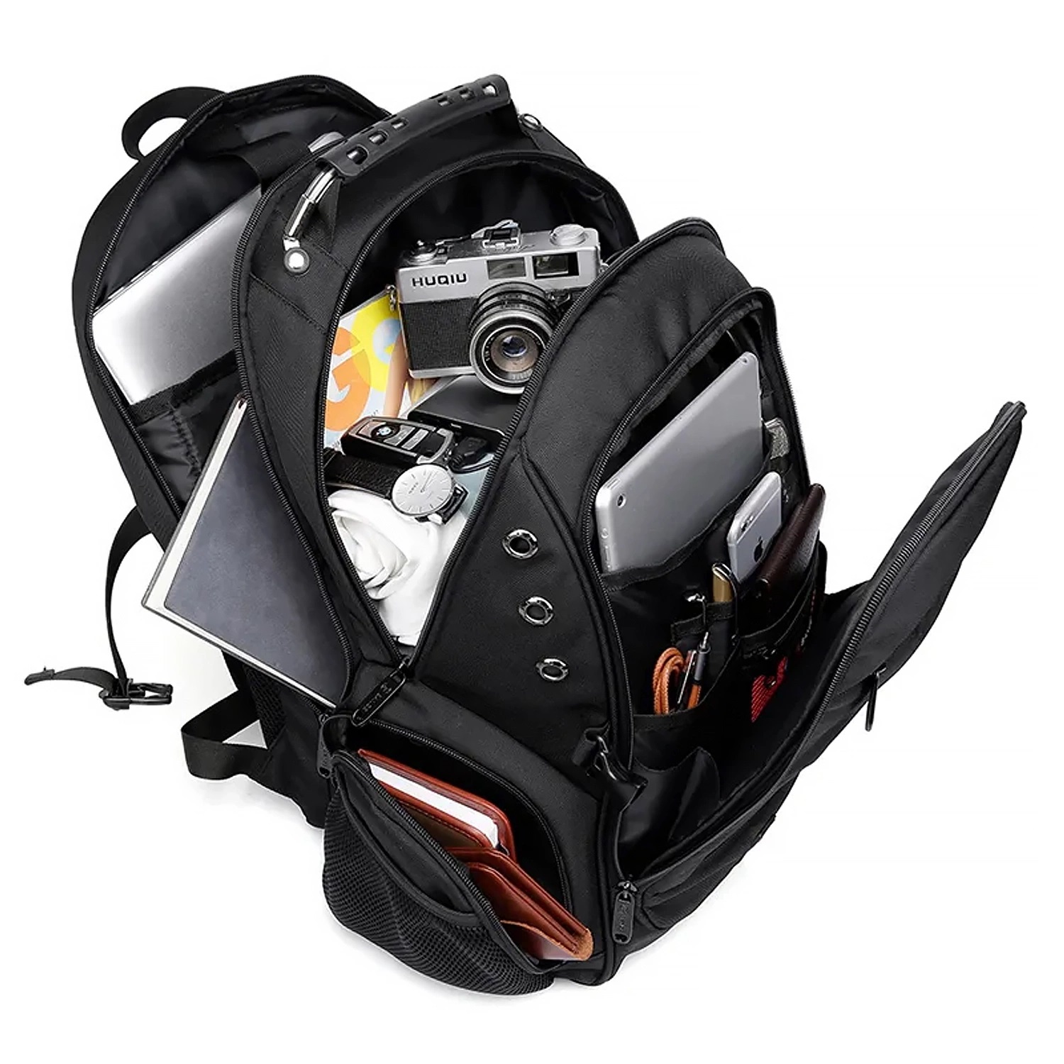 Wnętrze plecaka BANGE I090 – organizacja komór