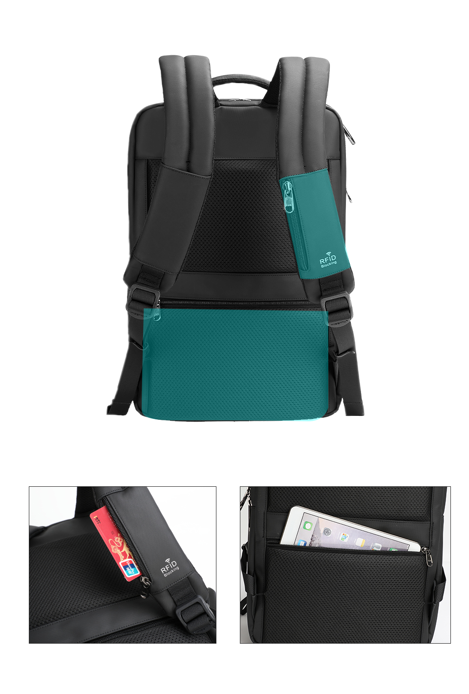 Plecak TIGERNU – kieszeń RFID i ukryta kieszeń z tyłu