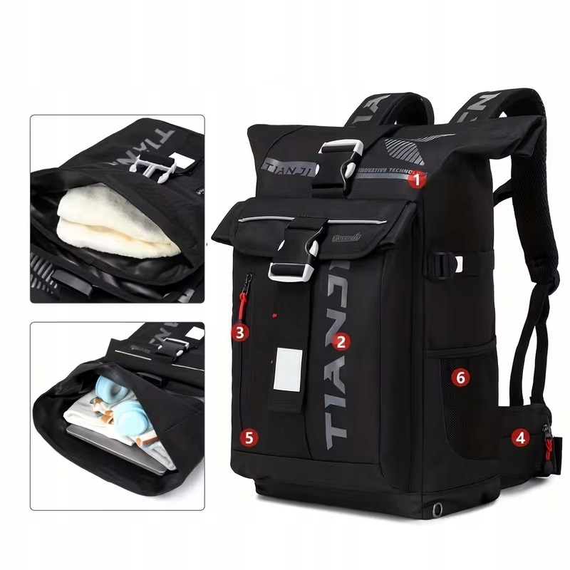 Plecak motocyklowy roll-top widok przód