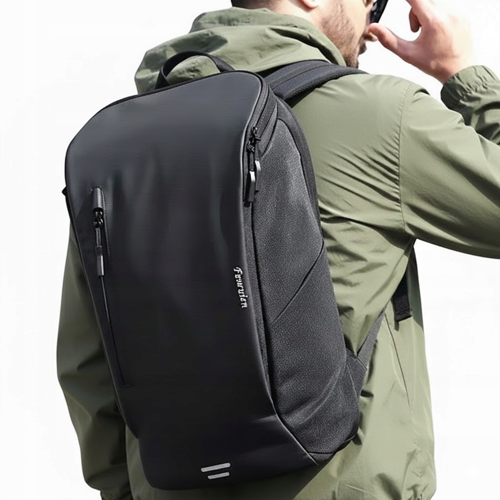 Plecak czarny miejski widok tył